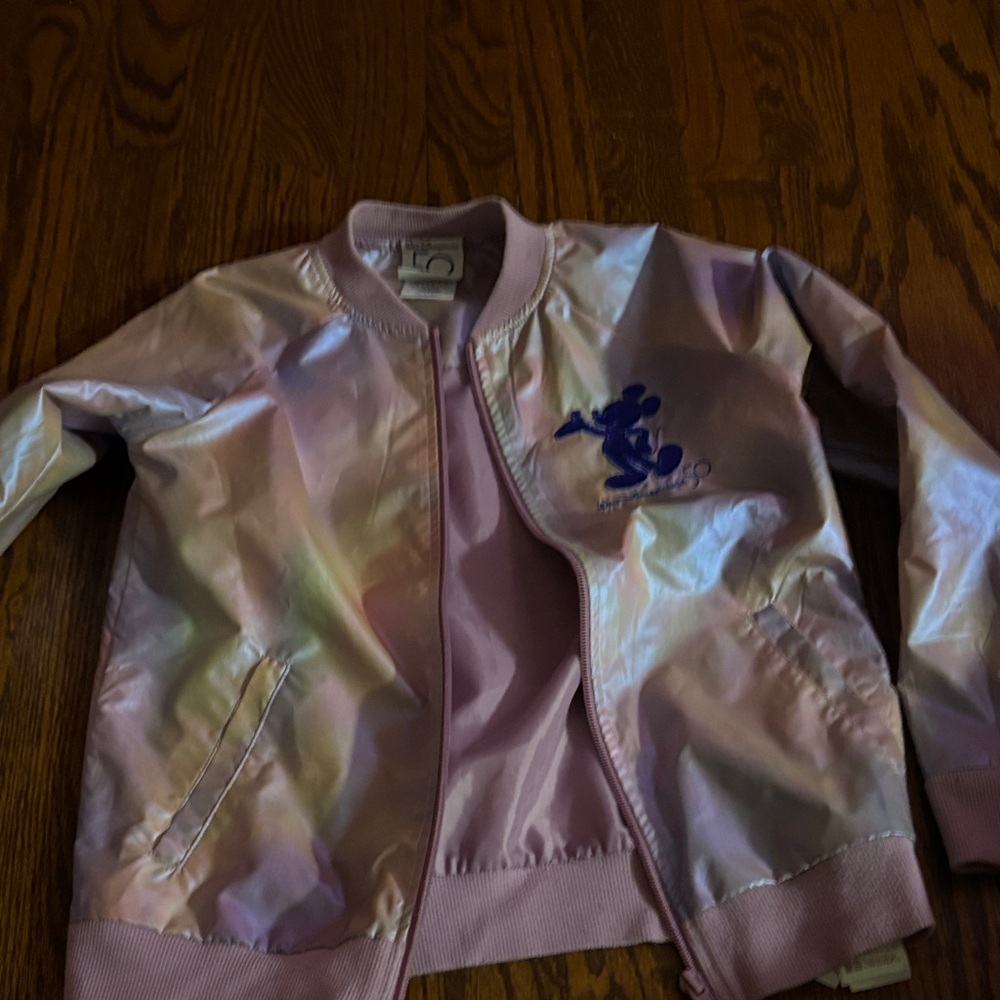 Stylish Pink Kids Bomber Jacket with Embroidered Design